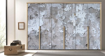 Παλιός ραγισμένος τοίχος Φόντο – Τοίχοι Αυτοκόλλητα ντουλάπας 65 x 185 cm (12382)