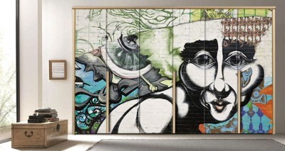Houseart - ΣΗΜΑΝΤΙΚΟ: Σε περίπτωση διαφοράς τιμής από το κατάστημα ισχύει παντα και μόνο η τιμή του καταστήματος Γκράφιτι πρόσωπο, Φόντο - Τοίχοι, Αυτοκόλλητα ντουλάπας