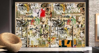 Κολάζ, Φόντο - Τοίχοι, Αυτοκόλλητα ντουλάπας, 130 x 72 