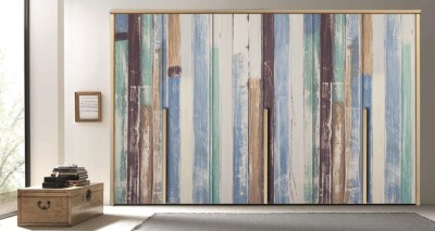 Ξύλινο χρωματιστό φόντο Φόντο – Τοίχοι Αυτοκόλλητα ντουλάπας 65 x 185 cm (11265)