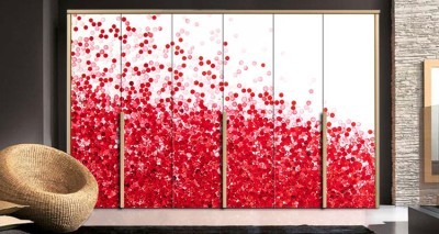 Πολύ μικρά κόκκινα σωματίδια στο υγρό. Φόντο – Τοίχοι Αυτοκόλλητα ντουλάπας 65 x 185 cm (12384)