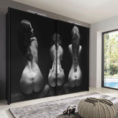 Γυναικείες φιγούρες ως έγχωρδα όργανα Διάφορα Αυτοκόλλητα ντουλάπας 65 x 185 cm (12435)