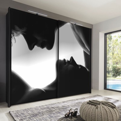 Ασπρόμαυρη φωτογραφία ζευγαριού Διάφορα Αυτοκόλλητα ντουλάπας 65 x 185 cm (13128)