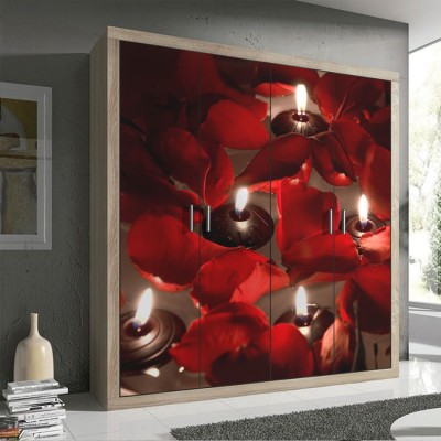 Houseart Κεριά και τριαντάφυλλα, Διάφορα, Αυτοκόλλητα ντουλάπας, 100 x 100 εκ.