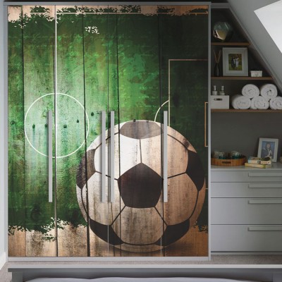 Houseart Ψηφιακό γκράφιτι σε έναν ξύλινο φράκτη, Διάφορα, Αυτοκόλλητα ντουλάπας, 110 x 81 εκ.