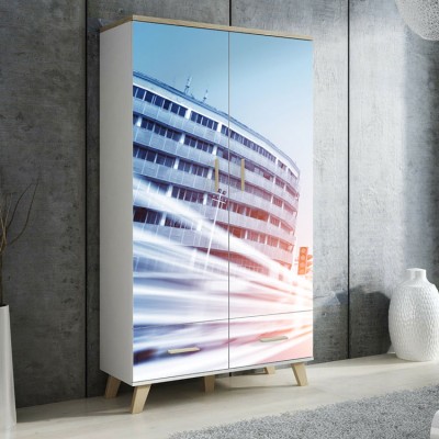 Houseart Μοντέρνο κτήριο, Διάφορα, Αυτοκόλλητα ντουλάπας, 131 x 76 εκ.