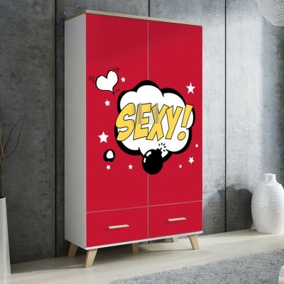 Houseart Εφέ κόμικς sexy, Κόμικς, Αυτοκόλλητα ντουλάπας, 100 x 100 εκ.