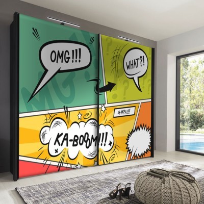 OMG!!! Κόμικς Αυτοκόλλητα ντουλάπας 65 x 185 cm (12408)