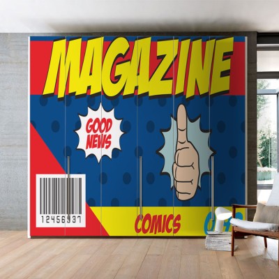 MAGAZINE Κόμικς Αυτοκόλλητα ντουλάπας 65 x 185 cm (12422)