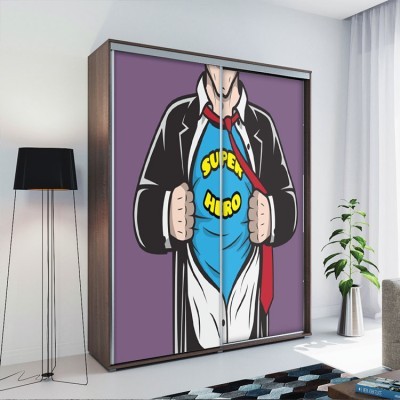 Super hero Κόμικς Αυτοκόλλητα ντουλάπας 65 x 185 cm (12411)