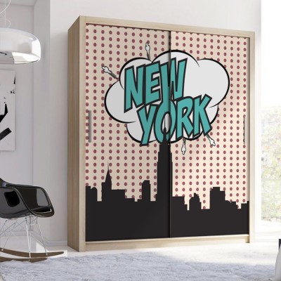 Νέα Υόρκη Κόμικς Αυτοκόλλητα ντουλάπας 65 x 185 cm (13126)