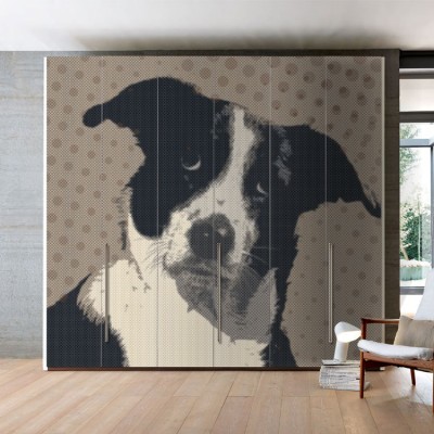 Χαριτωμένος σκύλος Κόμικς Αυτοκόλλητα ντουλάπας 65 x 185 cm (19264)