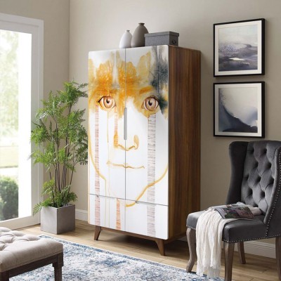 Όμορφο κορίτσι, Ζωγραφική, Αυτοκόλλητα ντουλάπας, 100 x