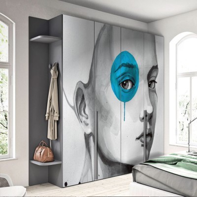 Houseart Εικονογράφηση, Ζωγραφική, Αυτοκόλλητα ντουλάπας, 116 x 87 εκ.
