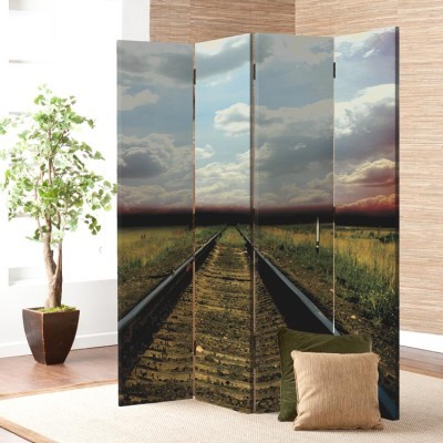 Παλιός σιδηρόδρομος, Vintage, Παραβάν, 80 x 180 εκ. [Δίφυλλο]