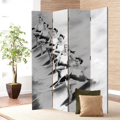 Κοπέλες που Κάνουν Surfing, Vintage, Παραβάν, 80 x 180 εκ. [Δίφυλλο]