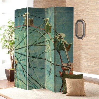 Houseart Ρόδα, Vintage, Παραβάν, 160 x 180 εκ. [Τετράφυλλο]