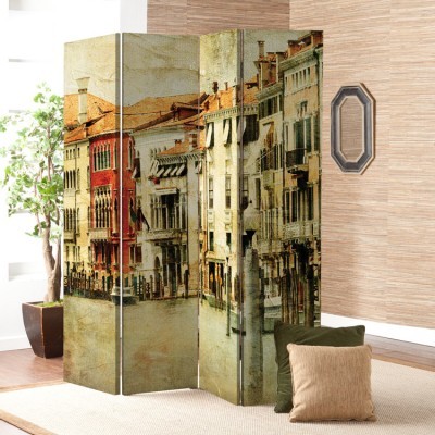 Η πόλη της Βενετίας, Vintage, Παραβάν, 80 x 180 εκ. [Δίφυλλο]