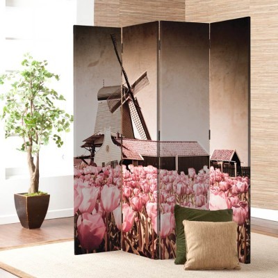 Ανεμόμυλος στην Ολλανδία, Vintage, Παραβάν, 80 x 180 εκ. [Δίφυλλο]