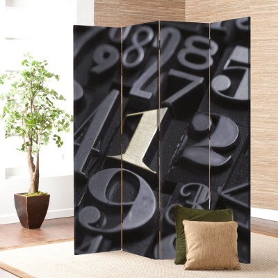 Παλιά τυπογραφικά στοιχεία, Vintage, Παραβάν, 80 x 180 εκ. [Δίφυλλο]