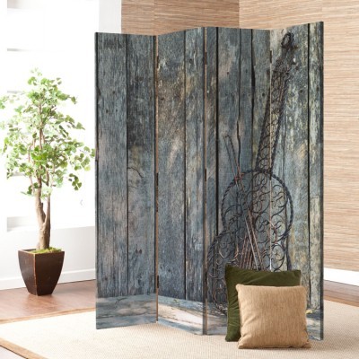 Ένα παλιό σφυρήλατο σιδερένιο βιολί, Vintage, Παραβάν, 80 x 180 εκ. [Δίφυλλο]