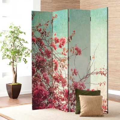 Λουλούδια, Vintage, Παραβάν, 80 x 180 εκ. [Δίφυλλο]