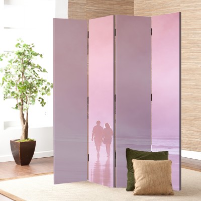 Ζευγάρι σε Ροζ Ουρανό, Άνθρωποι, Παραβάν, 80 x 180 εκ. [Δίφυλλο]