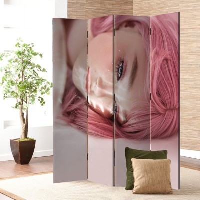 Κοπέλα με Ροζ Μαλλιά, Άνθρωποι, Παραβάν, 80 x 180 εκ. [Δίφυλλο]