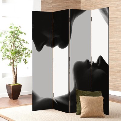 Ασπρόμαυρη φωτογραφία ζευγαριού, Άνθρωποι, Παραβάν, 80 x 180 εκ. [Δίφυλλο]