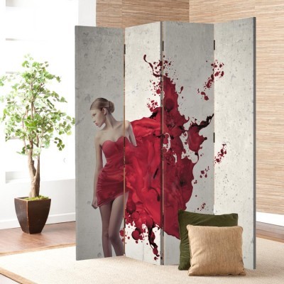 Γυναίκα στα κόκκινα, Άνθρωποι, Παραβάν, 80 x 180 εκ. [Δίφυλλο]