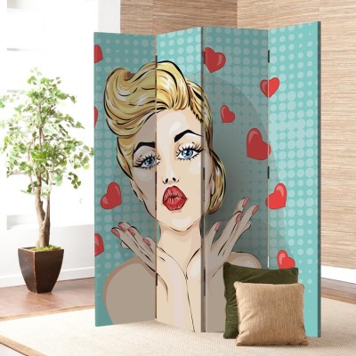 Houseart Pin-up γυναίκα, Κόμικς, Παραβάν, 160 x 180 εκ. [Τετράφυλλο]