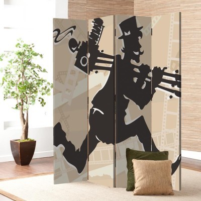 Houseart Φωτογράφος με φωτογραφική μηχανή σε τρίποδο, Διάφορα, Παραβάν, 160 x 180 εκ. [Τετράφυλλο]