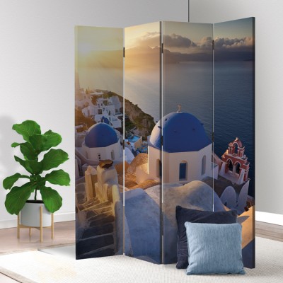 Houseart Ηλιοβασίλεμα στην Οία, Σαντορίνη, Ελλάδα - Διακοπές, Παραβάν, 160 x 180 εκ. [Τετράφυλλο]