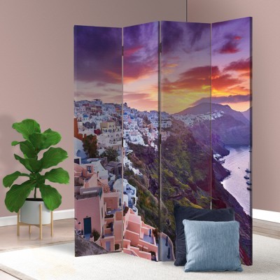 Θήρα, Σαντορίνη, Ελλάδα - Διακοπές, Παραβάν, 80 x 180 εκ. [Δίφυλλο]