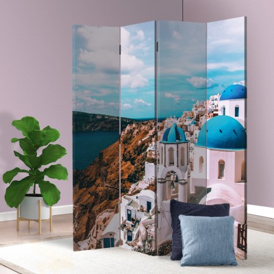 Houseart Σαντορίνη, Ελλάδα, Ελλάδα - Διακοπές, Παραβάν, 160 x 180 εκ. [Τετράφυλλο]