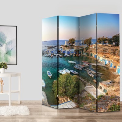 Ηλιοβασίλεμα στα Μανδράκια, Μήλος, Ελλάδα - Διακοπές, Παραβάν, 80 x 180 εκ. [Δίφυλλο]