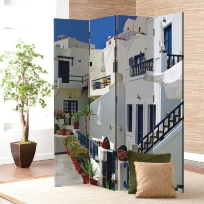 Πολύχρωμη Σαντορίνη, Ελλάδα - Διακοπές, Παραβάν, 80 x 180 εκ. [Δίφυλλο]