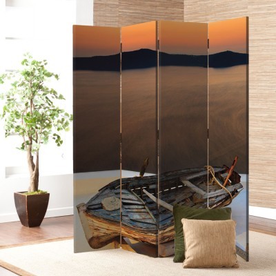 Houseart Ηλιοβασίλεμα στη Σαντορίνη, Ελλάδα - Διακοπές, Παραβάν, 160 x 180 εκ. [Τετράφυλλο]