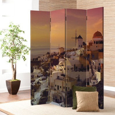 Οία, Σαντορίνη, Ελλάδα - Διακοπές, Παραβάν, 80 x 180 εκ. [Δίφυλλο]