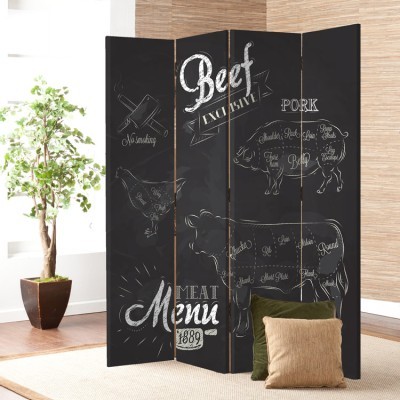 Houseart Meat Menu, Φαγητό & Ποτό, Παραβάν, 160 x 180 εκ. [Τετράφυλλο]