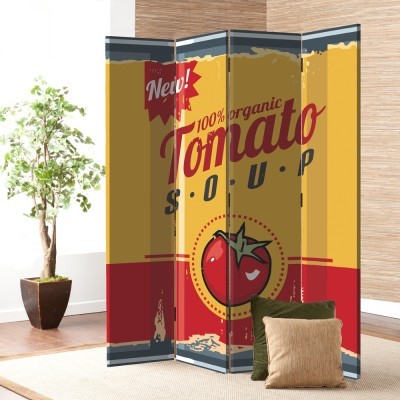 Houseart Tomato Soup, Φαγητό & Ποτό, Παραβάν, 160 x 180 εκ. [Τετράφυλλο]