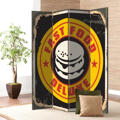 Houseart Fast Food, Φαγητό & Ποτό, Παραβάν, 160 x 180 εκ. [Τετράφυλλο]
