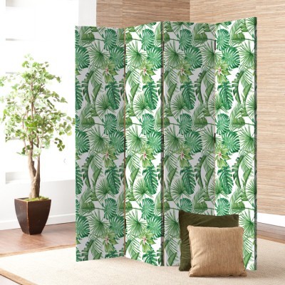 Houseart Πράσινα Φύλλα, Φόντο, Παραβάν, 160 x 180 εκ. [Τετράφυλλο]