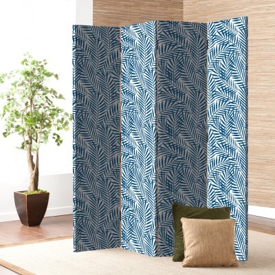 Μπλε Τροπικά Φύλλα, Φόντο, Παραβάν, 80 x 180 εκ. [Δίφυλλο]