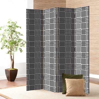 Καρό Γκρι Μοτίβο, Φόντο, Παραβάν, 80 x 180 εκ. [Δίφυλλο]