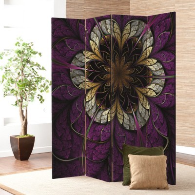 Εικονογράφηση ενός λουλουδιού, Φόντο, Παραβάν, 80 x 180 εκ. [Δίφυλλο]