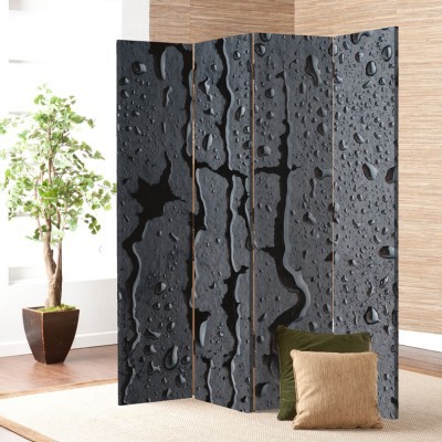 Σταγόνες νερού σε μεταλλική επιφάνεια, Φόντο, Παραβάν, 80 x 180 εκ. [Δίφυλλο]