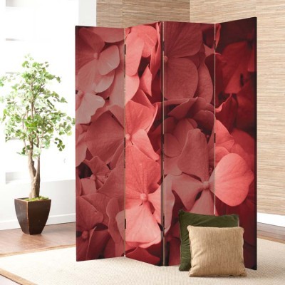 Κόκκινες ορτανσίες, Φόντο, Παραβάν, 80 x 180 εκ. [Δίφυλλο]