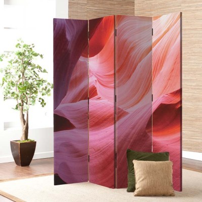 Houseart Ροζ κυματισμοί, Φόντο, Παραβάν, 160 x 180 εκ. [Τετράφυλλο]