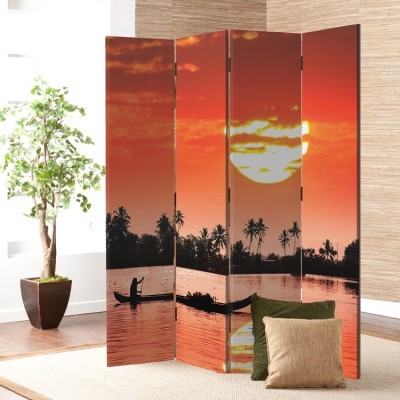 Τροπικό ηλιοβασίλεμα, Φύση, Παραβάν, 80 x 180 εκ. [Δίφυλλο]